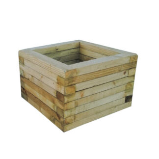 square wooden planter